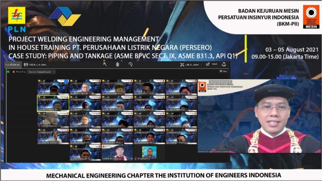 Project welding engineering management in house training PT Perusahaan Listrik Negara (Persero)